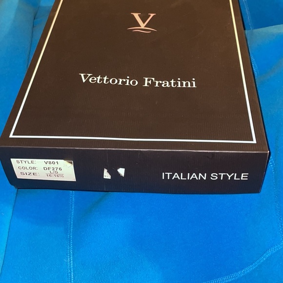 Vettorio Fratini Mens Large Dress Shirt 16-16 1/2 Tie Clip Neck Tie New in Box - Picture 5 of 5